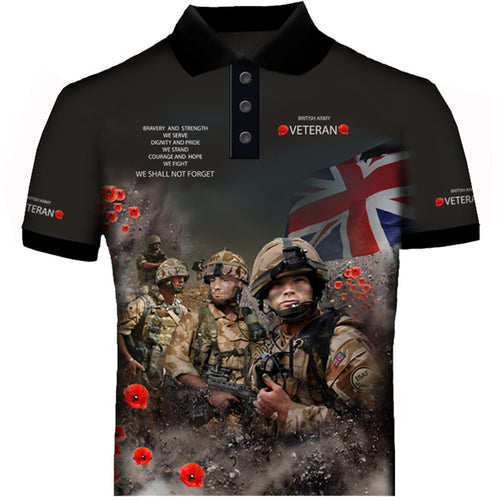 Army Veteran Poppy  Polo Shirt 0B19