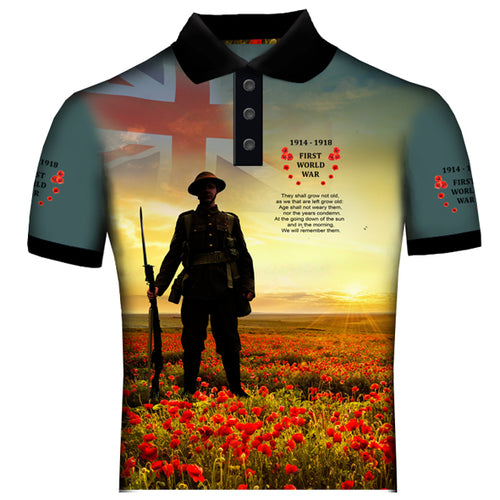 Poppy The Somme WW1  Polo Shirt