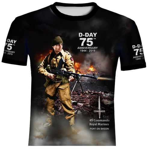 D-DAY 75th ANNIVERSARYROYAL MARINES COMMANDOS PORT-EN-BASSIN  T .Shirt