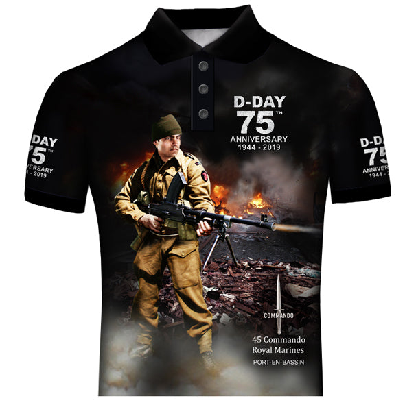 D-Day 75th Anniversary Royal Marine Commandos  Port-en-Bassin Polo Shirt