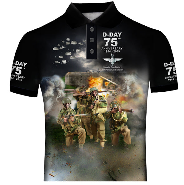 D-Day 75th Anniversary 9th Parachute Battalion Merville Battery Polo Shirt