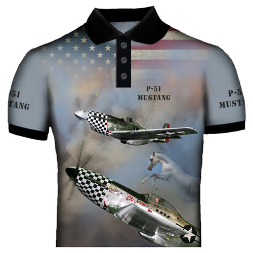 North American P-51 Mustang Polo Shirt 0A9