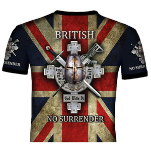 British No Surrender T .Shirt 0B24