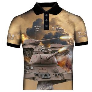 T-34  Soviet Medium Tank  WW2 Polo Shirt