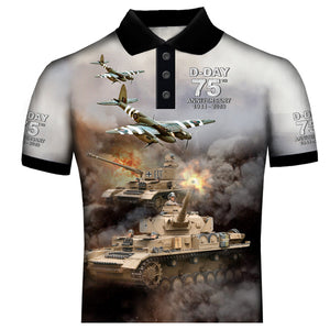 D-Day 75th Anniversary Mosquito Spitfire   Polo Shirt